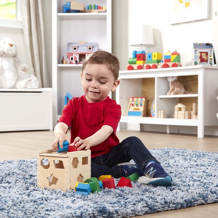 Дитячий дерев'яний сортер-куб Melissa&Doug MD10575, 17 см