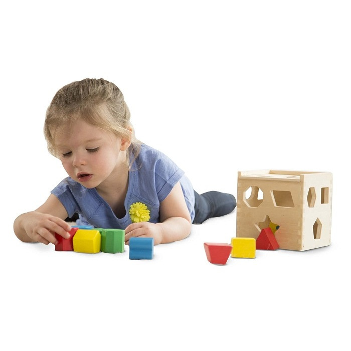 Дитячий дерев'яний сортер-куб Melissa&Doug MD10575, 17 см