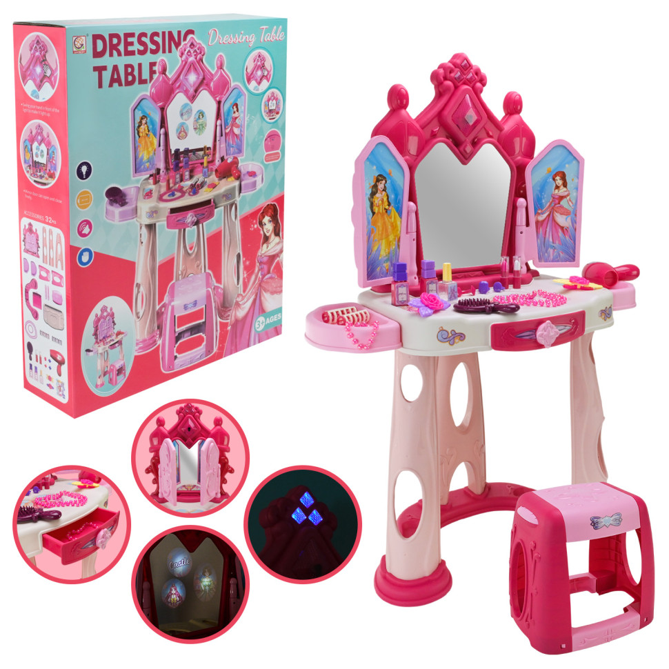 Ігровий набір Трюмо Dressing Table Bambi 1195 з аксесуарами, світло, музика