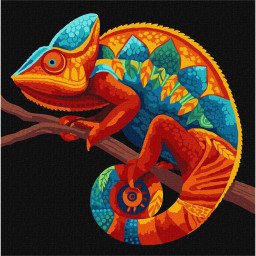 Картина по номерам "Темный хамелеон" Идейка KHO6835, 30х30 см