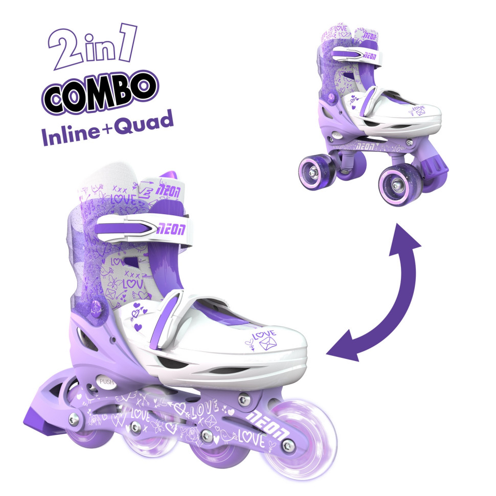 Роликові ковзани Neon COMBO SKATES Пурпурний (Розмір 34-38) NT10L4