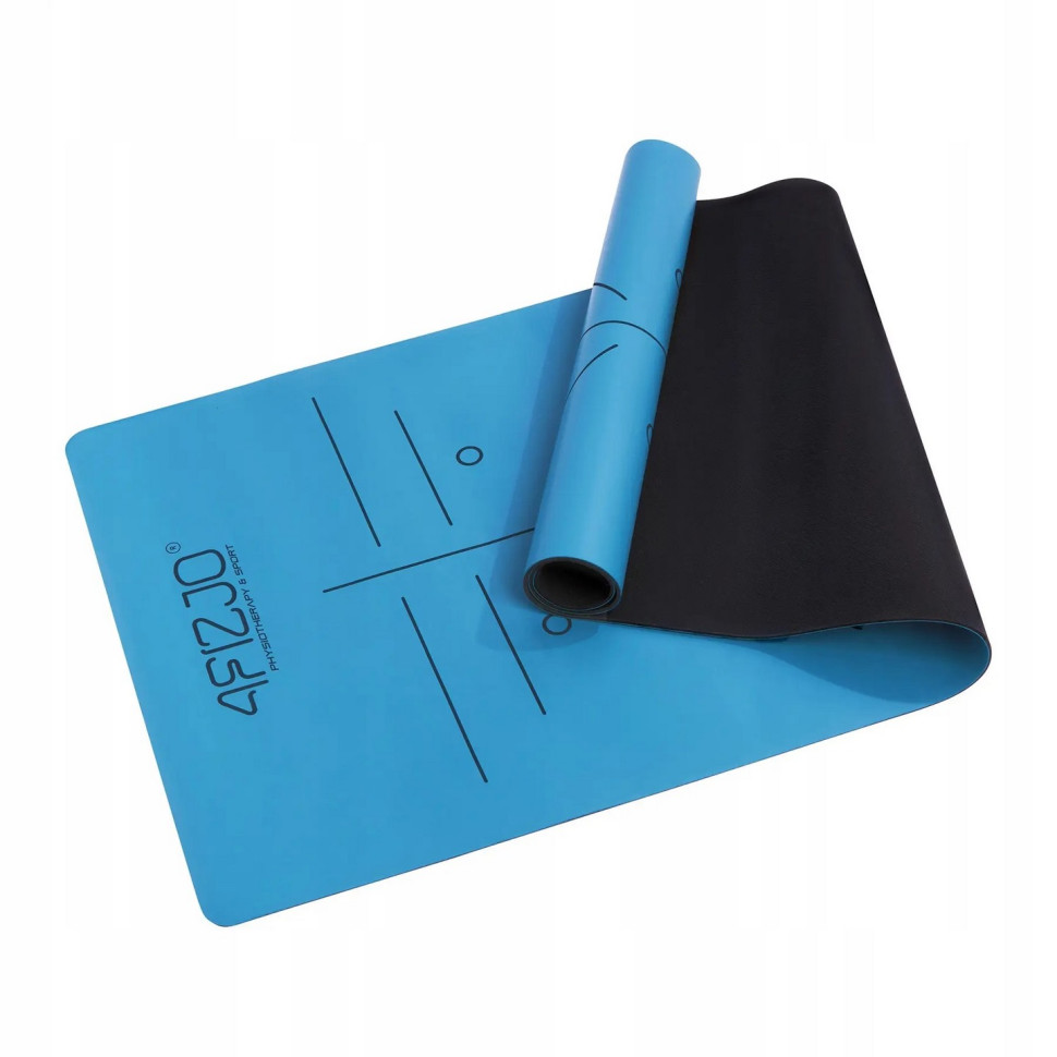 Коврик (мат) спортивный для йоги и фитнеса 4FIZJO 4FJ0588 PU 183 x 68 x 0.4 см, Blue