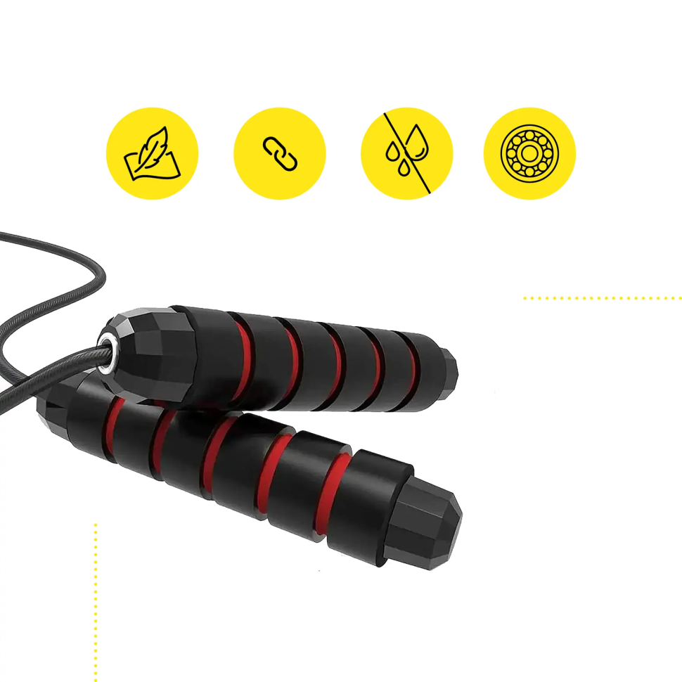 Скакалка для кросфіту Cornix Speed ​​Rope Classic XR-0354 чорний/червоний