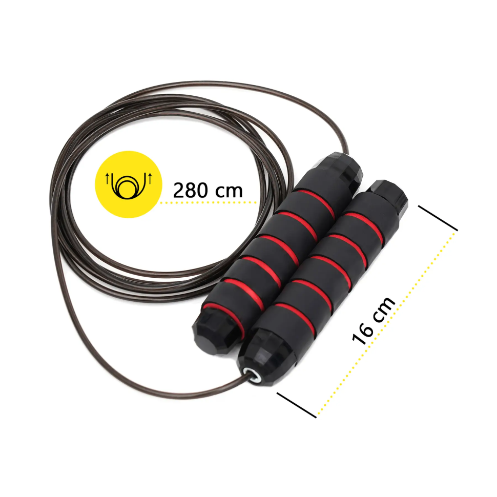 Скакалка для кросфіту Cornix Speed ​​Rope Classic XR-0354 чорний/червоний
