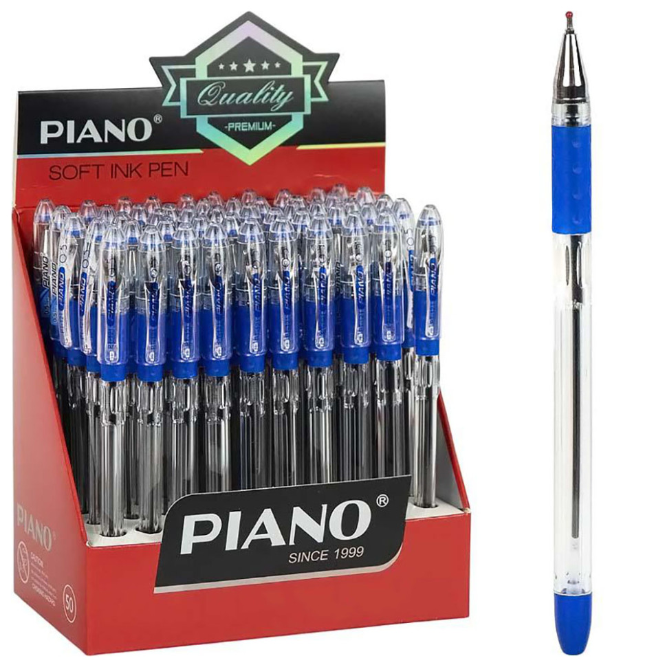 Ручка шариковая с масляными чернилами PIANO PT-121 синий 0,7мм