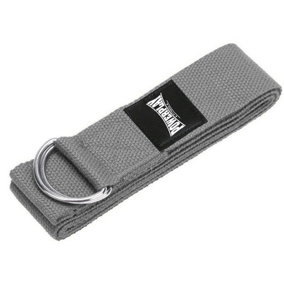 Ремінь для йоги PP_4409 PowerPlay PP_4409_Grey, розмір 183х3.8 см