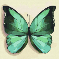 Картина по номерам Идейка  "Зеленая бабочка" 25х25 KHO4208