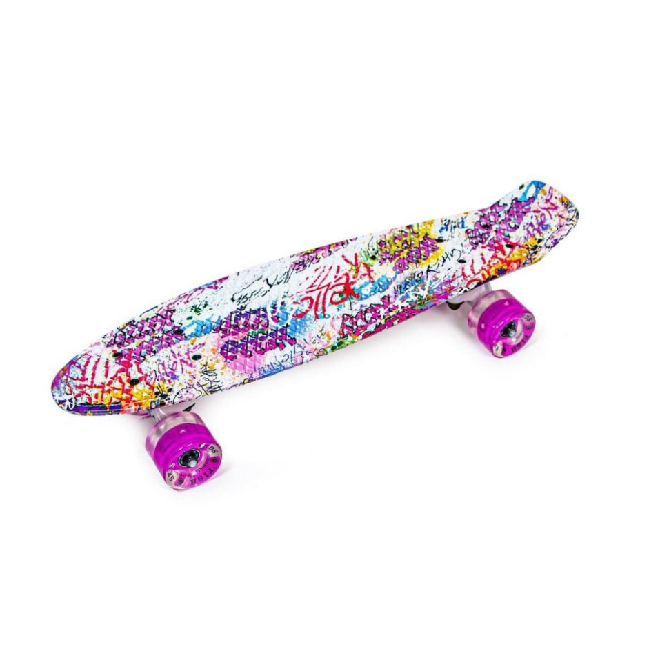 Скейт Penny Board Graffity Fish PFO011 колеса зі світлом 85 кг