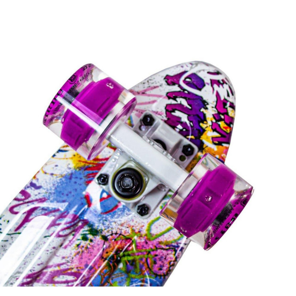 Скейт Penny Board Graffity Fish PFO011 колеса зі світлом 85 кг
