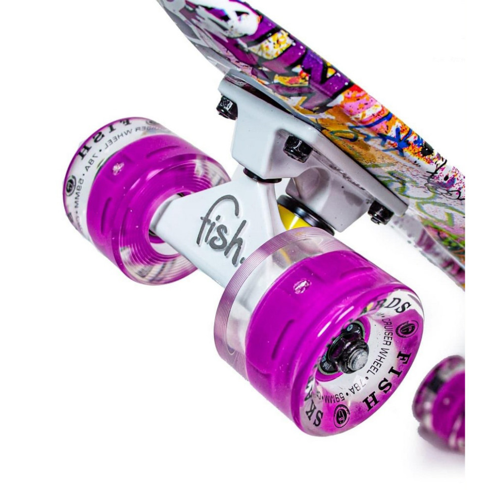 Скейт Penny Board Graffity Fish PFO011 колеса зі світлом 85 кг