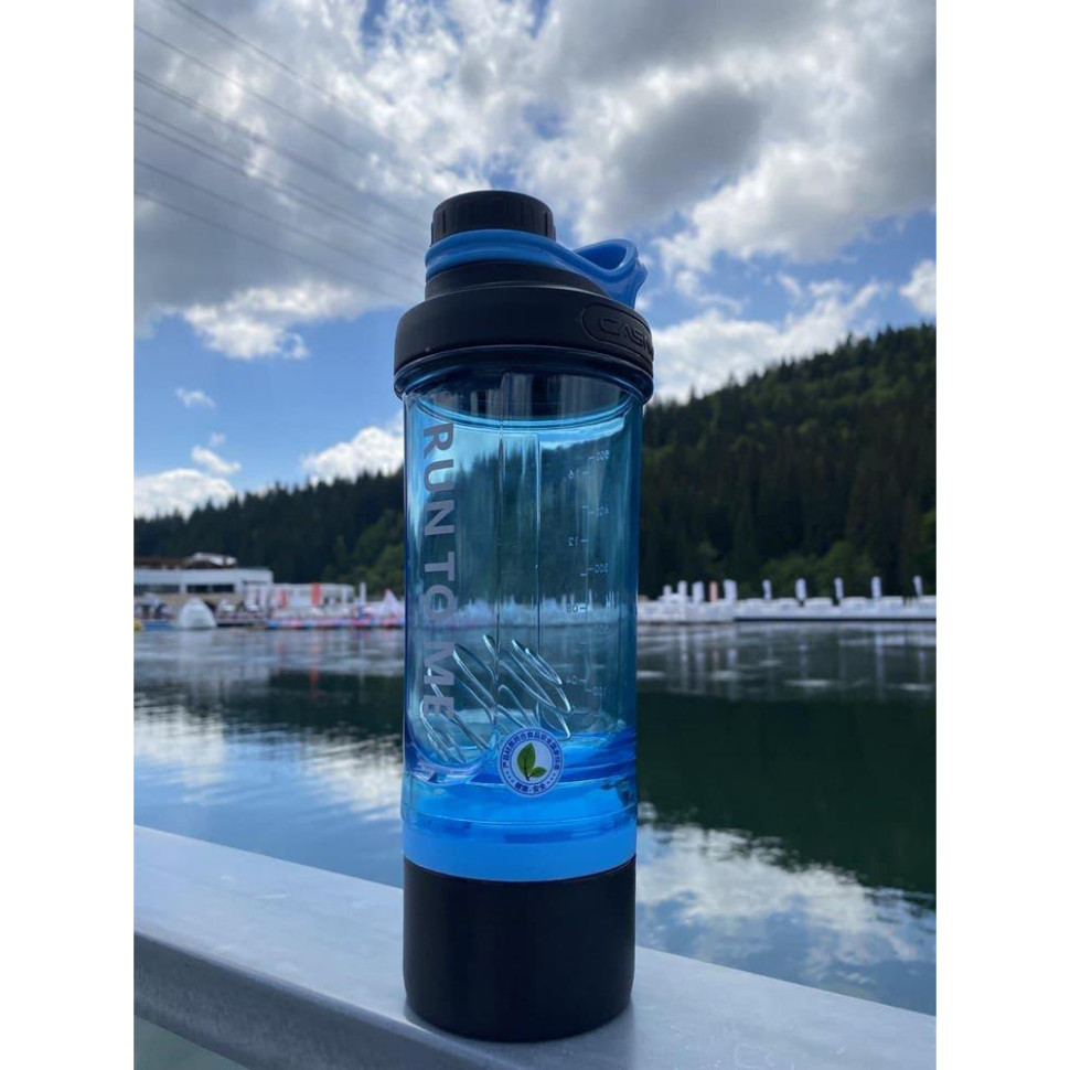 Шейкер спортивный с контейнером KXN-1199 Casno KXN-1199_Blue 600 мл, с венчиком