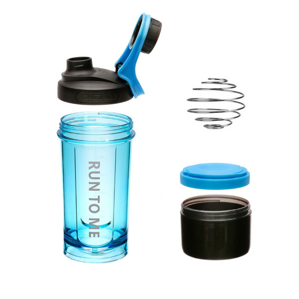 Шейкер спортивный с контейнером KXN-1199 Casno KXN-1199_Blue 600 мл, с венчиком