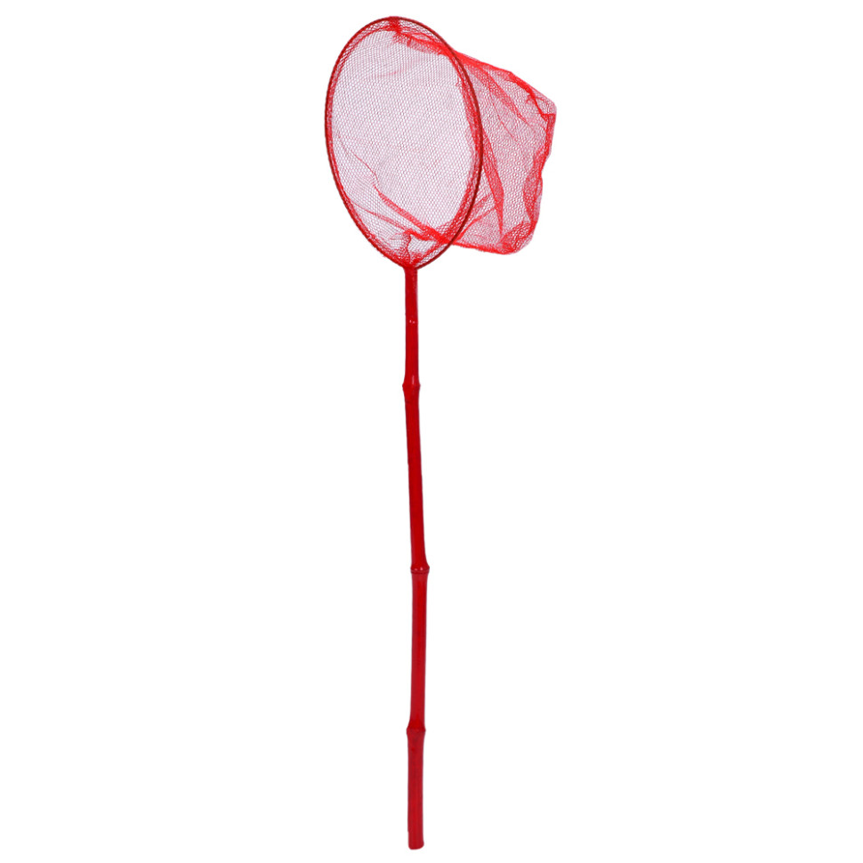 Сачок для метеликів Profi M 0077 U/R(Red) бамбук, довжина ручки 50 см, діаметр 19 см