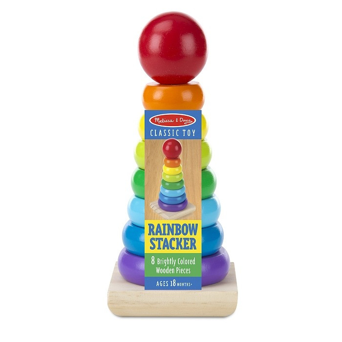 Дерев'яна райдужна пірамідка для малюків Melissa&Doug MD10576, 22 см