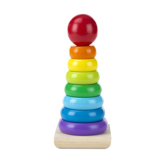 Дерев'яна райдужна пірамідка для малюків Melissa&Doug MD10576, 22 см