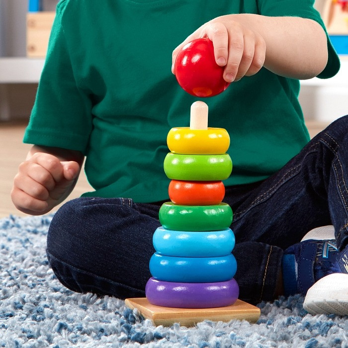 Дерев'яна райдужна пірамідка для малюків Melissa&Doug MD10576, 22 см