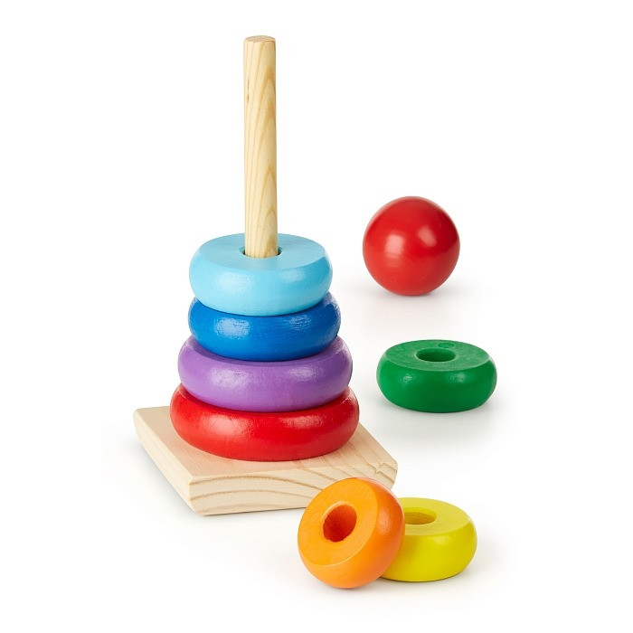Дерев'яна райдужна пірамідка для малюків Melissa&Doug MD10576, 22 см