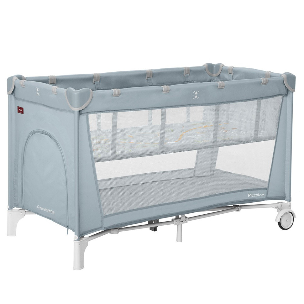 Дитяче ліжко-манеж Piccolo+ Carrello CRL-18102 Ash Grey, со вторым дном