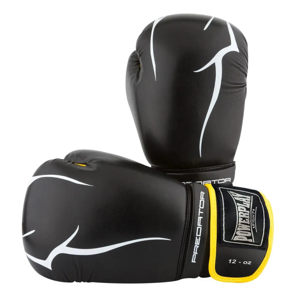 Боксерские перчатки Jagua PowerPlay PP_3018_12oz_Black/Yellow, Черно-Желтые 12 унций