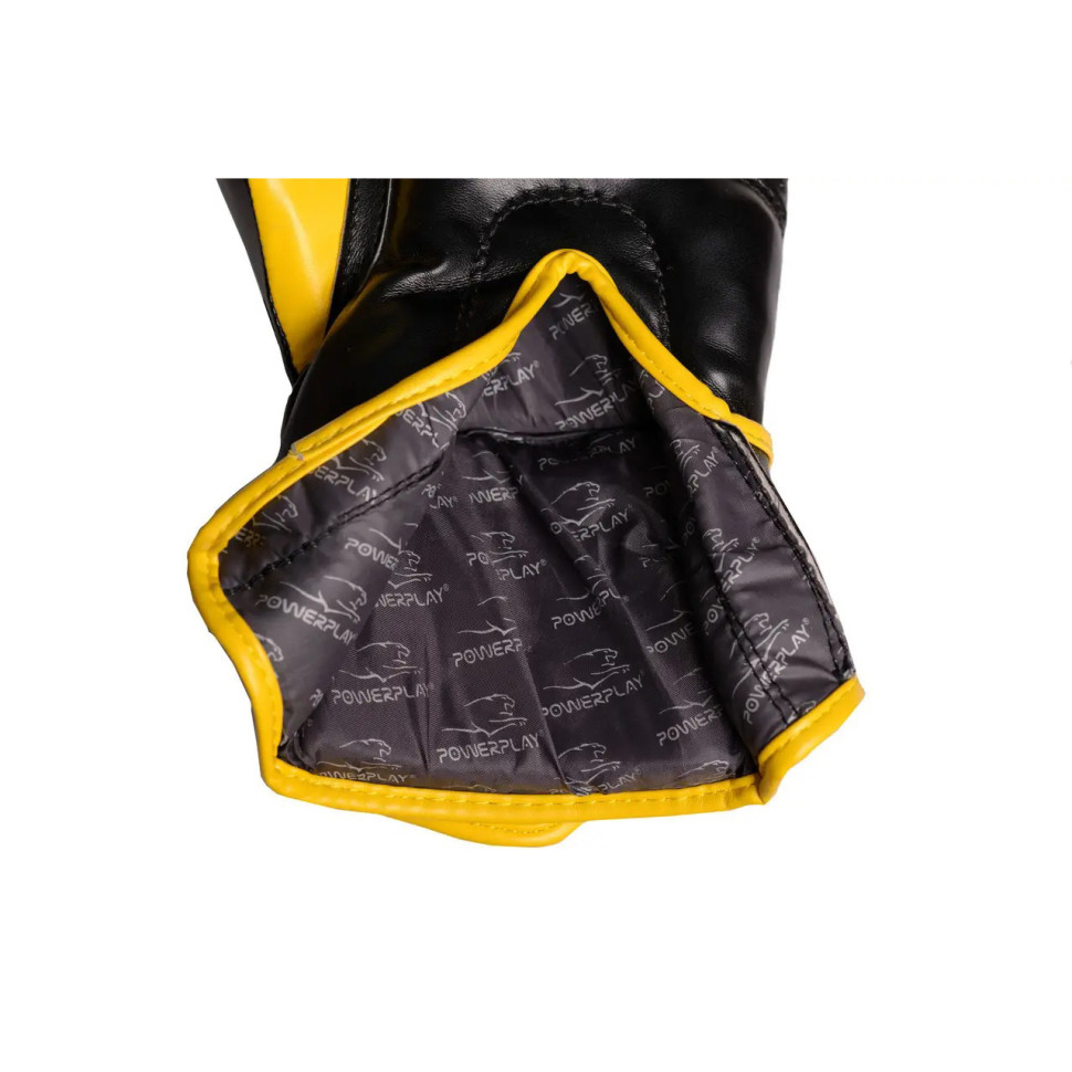 Боксерские перчатки Jagua PowerPlay PP_3018_12oz_Black/Yellow, Черно-Желтые 12 унций