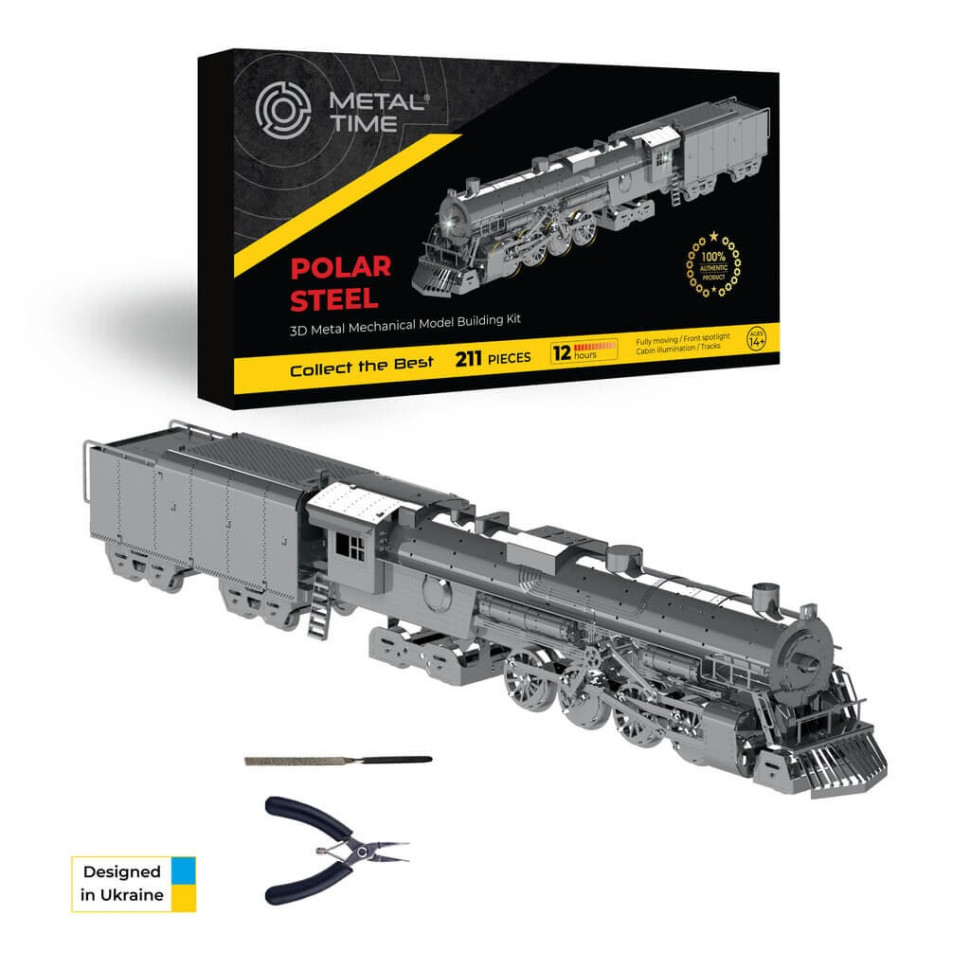 Сборная коллекционная модель Polar Steel Полярный экспресс Metal Time MT052ST механический