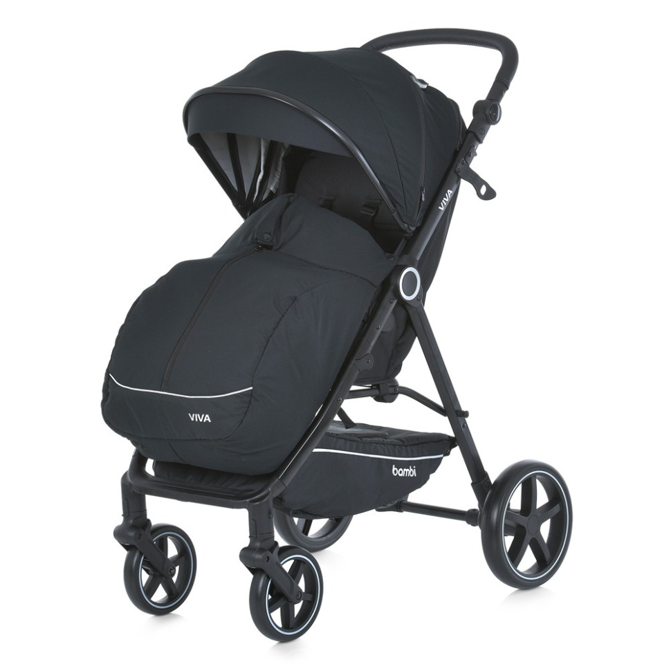 Коляска детская прогулочная VIVA Bambi M 5723 Black, черная