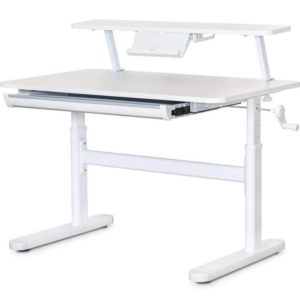 Дитячий стіл з полицею S50 XL ErgoKids TH-210 W + BD-S50 XL, White