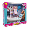 Детская кукла с ванночкой DEFA 8444 полотенце, расческа, одежда