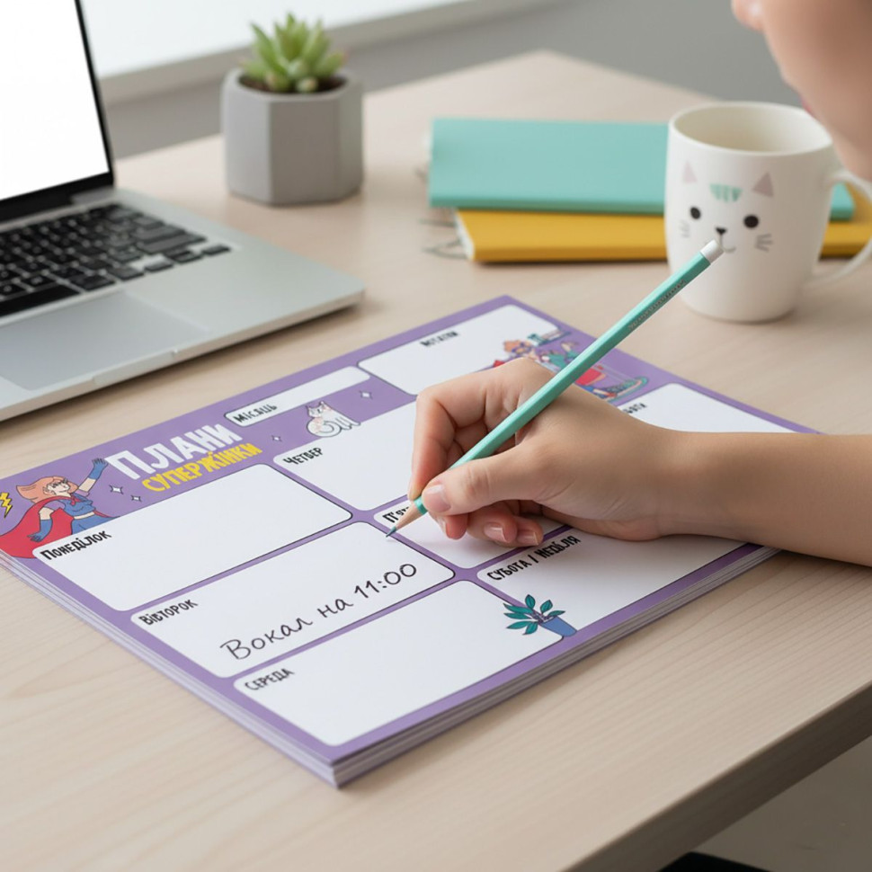 Планер тижневий Vladi Toys VT9212-03, 20х14,3 см, 54 аркуші, українська