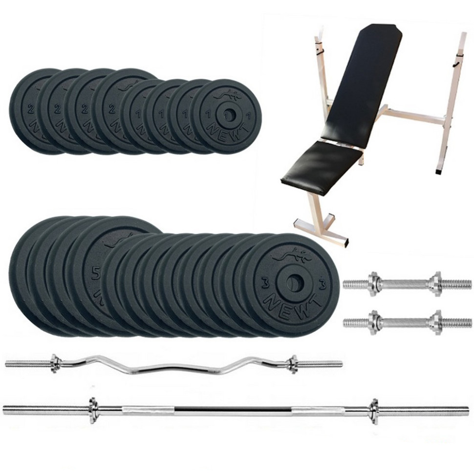 Лава для жиму з набором штанг та гантелей Gym Set-SKHW Home Newt NE-M-SKHW-SET-67, 72 кг