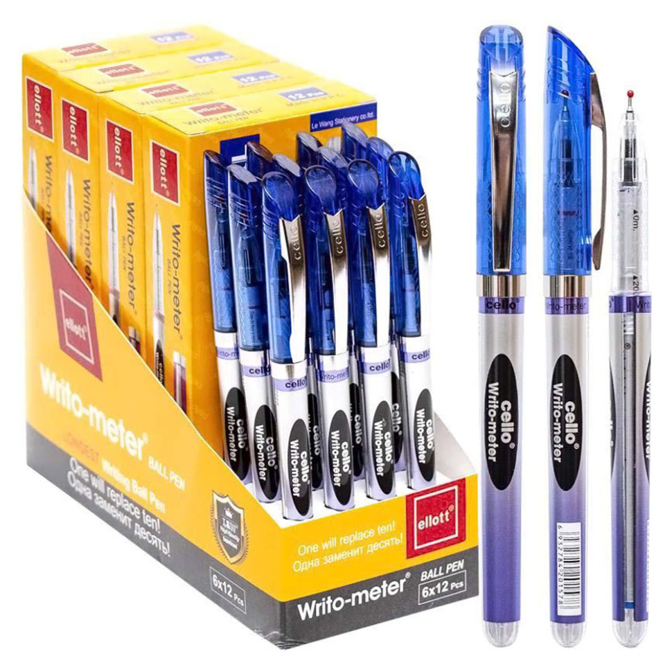 Ручка масляная Ellott ET8048-12(Blue) синий 0,5 мм 