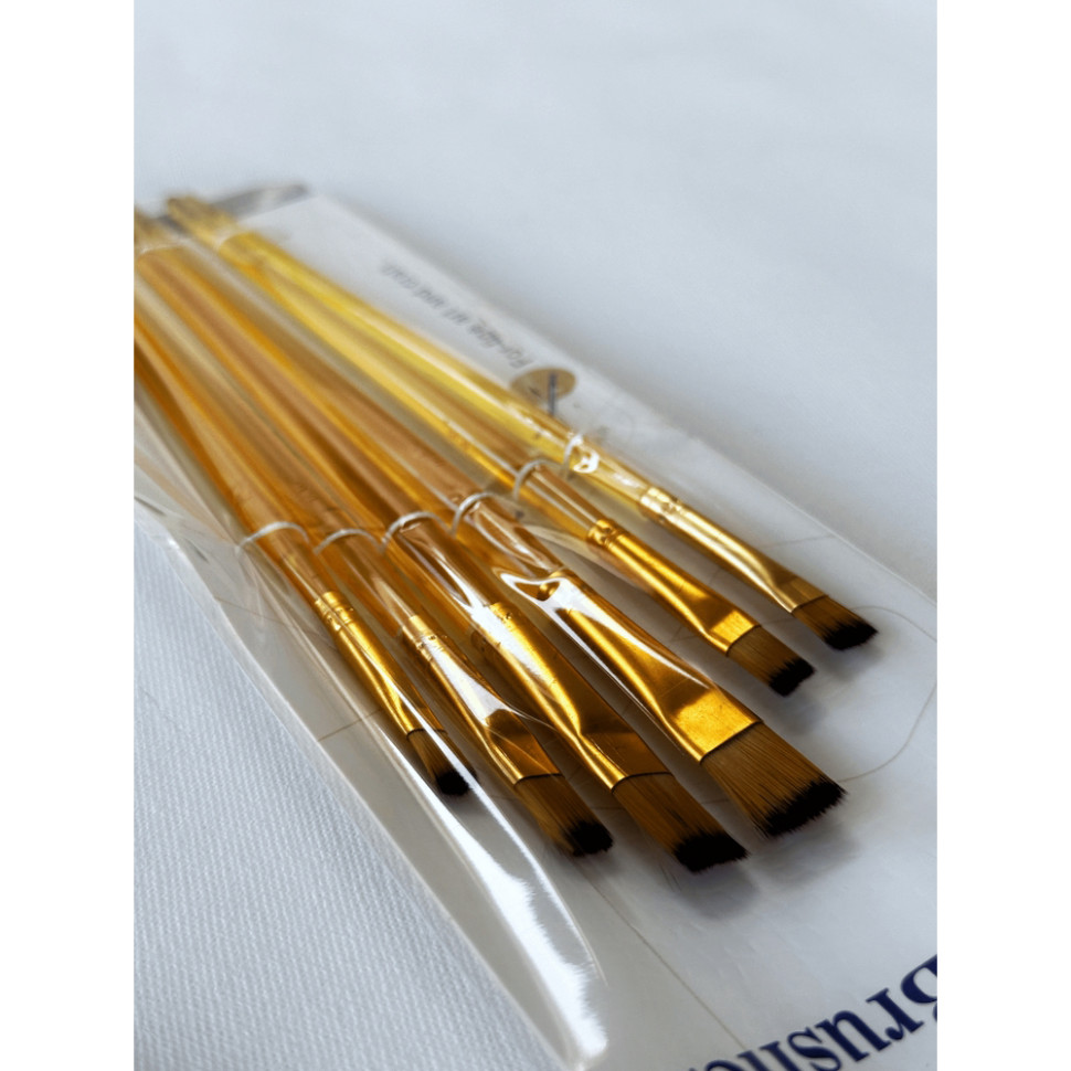 Набір професійних нейлонових пензликів Brushme BR602, 6 штук, помаранчевий