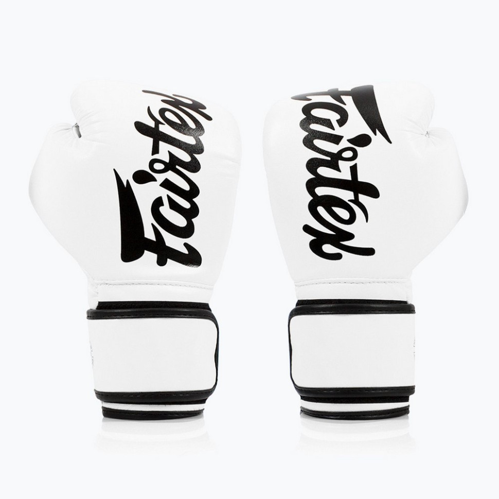 Боксерские перчатки BGV14 Fairtex BGV14_14oz_White 14 унций (бинты в комплекте)