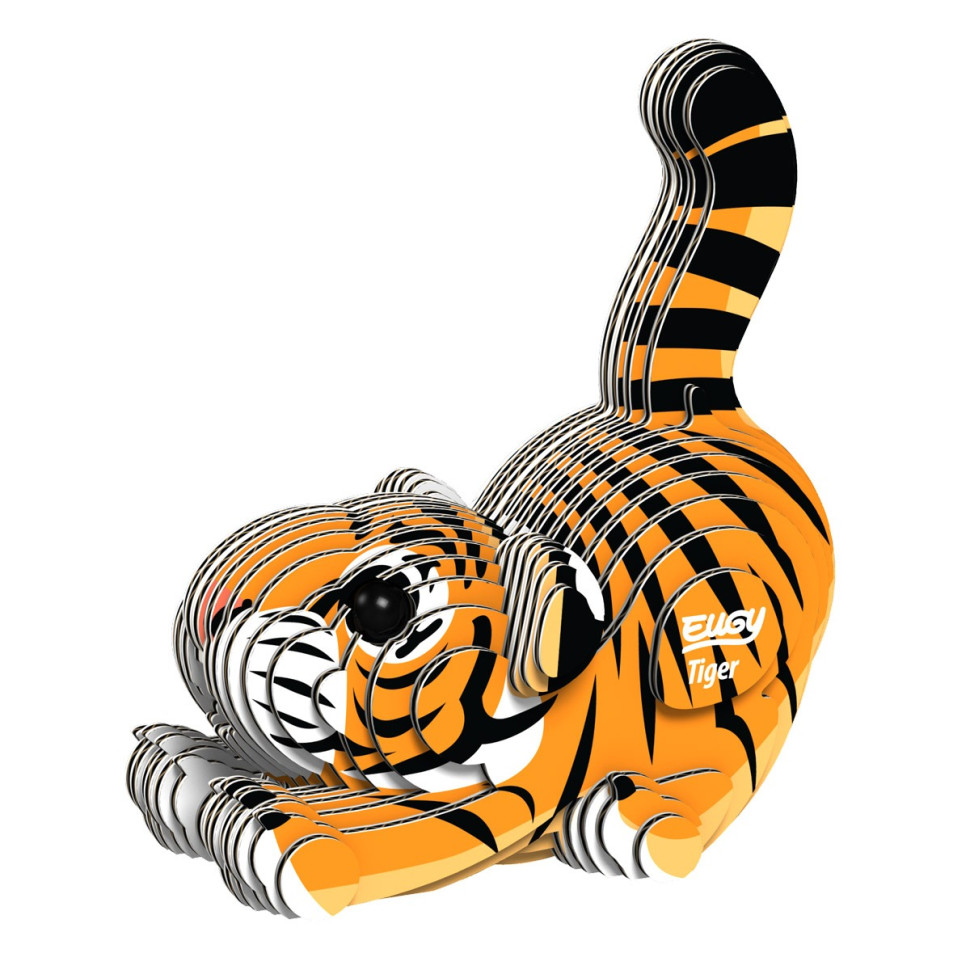 Сборная картонная 3D модель Зоопарк: Тигр EUGY XEG-012, 8х7х4 см