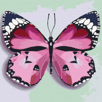 Картина по номерам Идейка  "Розовая бабочка" 25х25 KHO4209