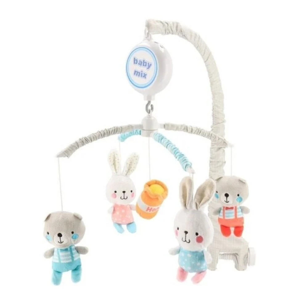 Мобиль механический Мишки и кролики Baby Mix 49413BM