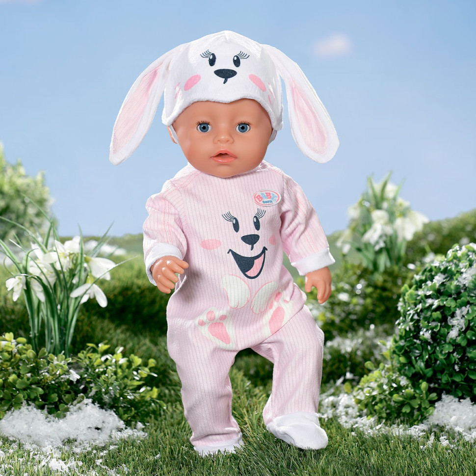 Набор одежды для куклы МИЛЫЙ ЗАЙЧИК BABY born 834473 комбинезон, шапка
