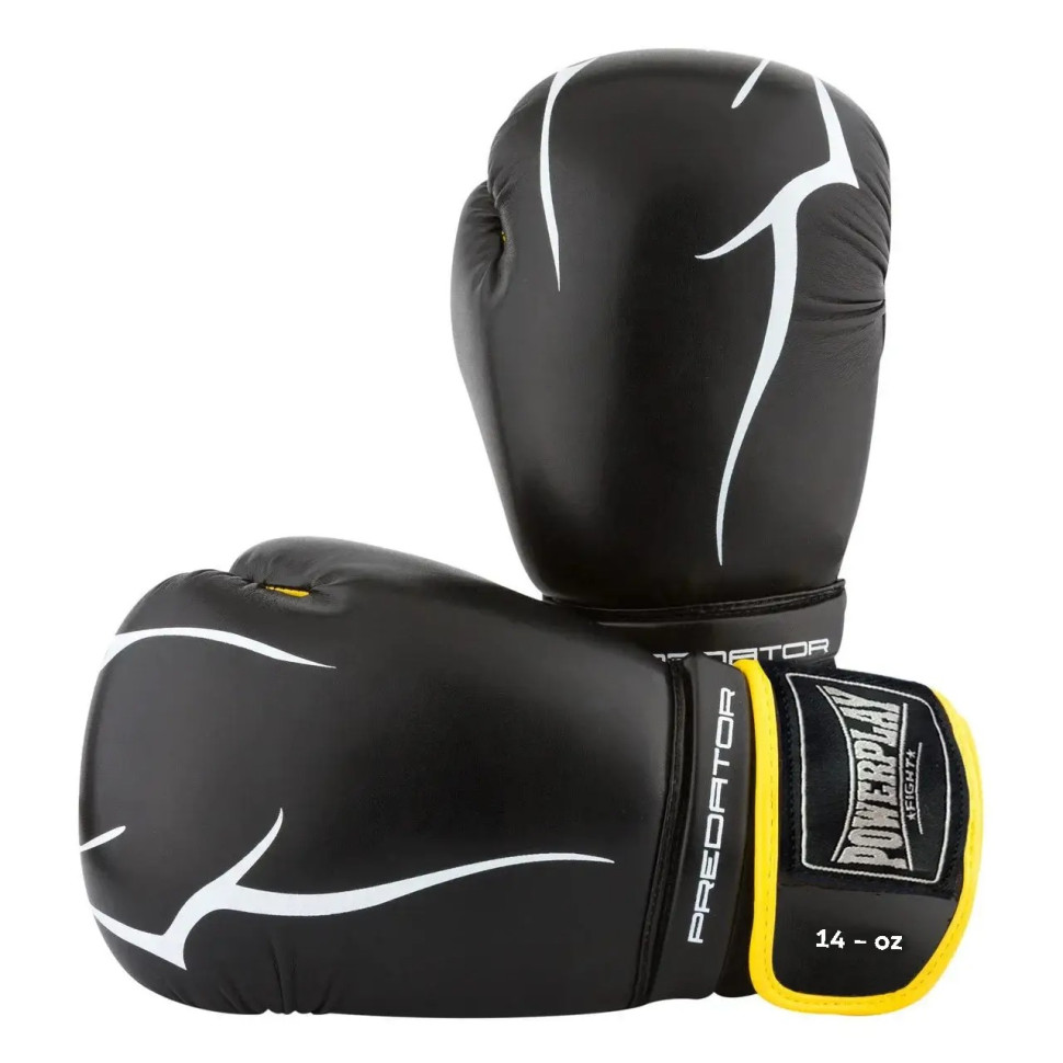 Боксерские перчатки Jagua PowerPlay PP_3018_14oz_Black/Yellow, Черно-Желтые 14 унций