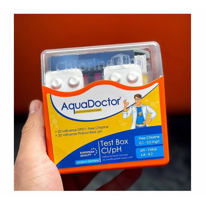 Таблетированный тестер для бассейна Test Box Cl/pH AquaDoctor 23544AD