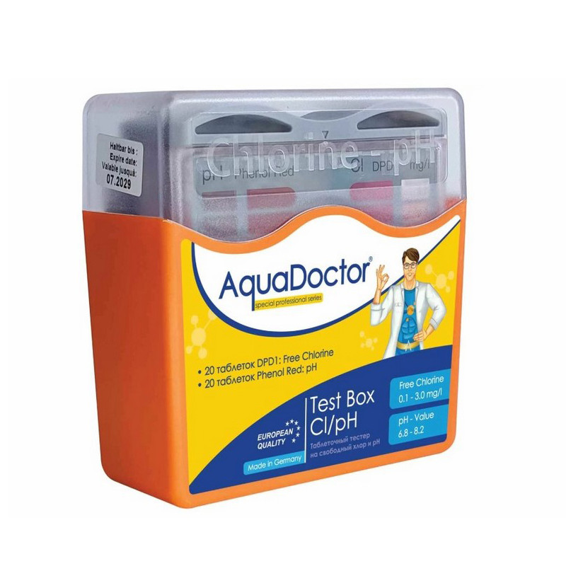 Таблетированный тестер для бассейна Test Box Cl/pH AquaDoctor 23544AD