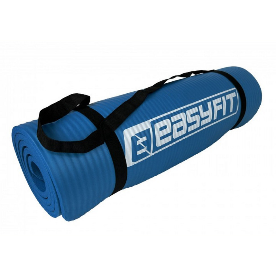 Коврик для фитнеса и йоги EasyFit EF-1919-Bl, NBR 10 мм, Синий