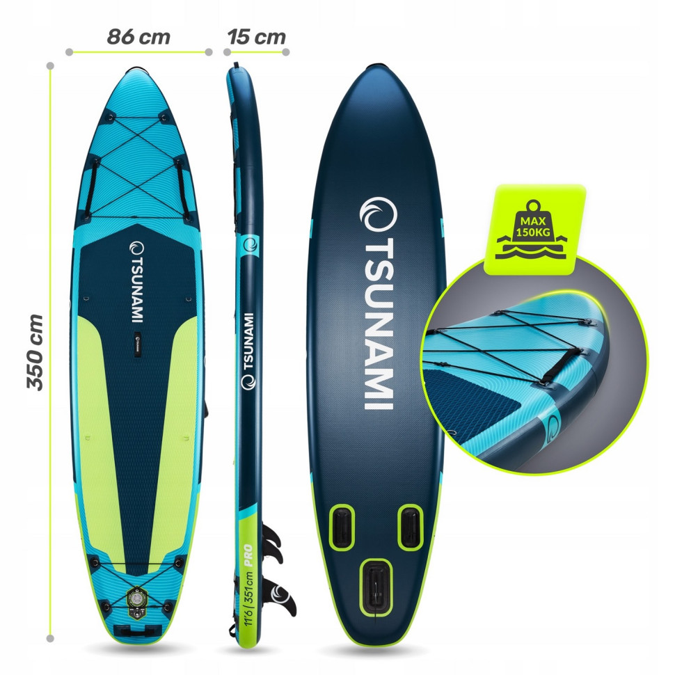 Надувна SUP дошка PRO T14 TSUNAMI P-5905973405621 з веслом 350 см