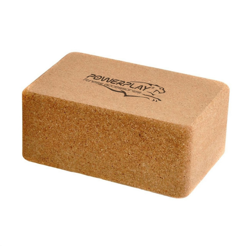 Блок для йоги Cork Yoga Block PowerPlay PP_4006_Cork, з коркового дерева