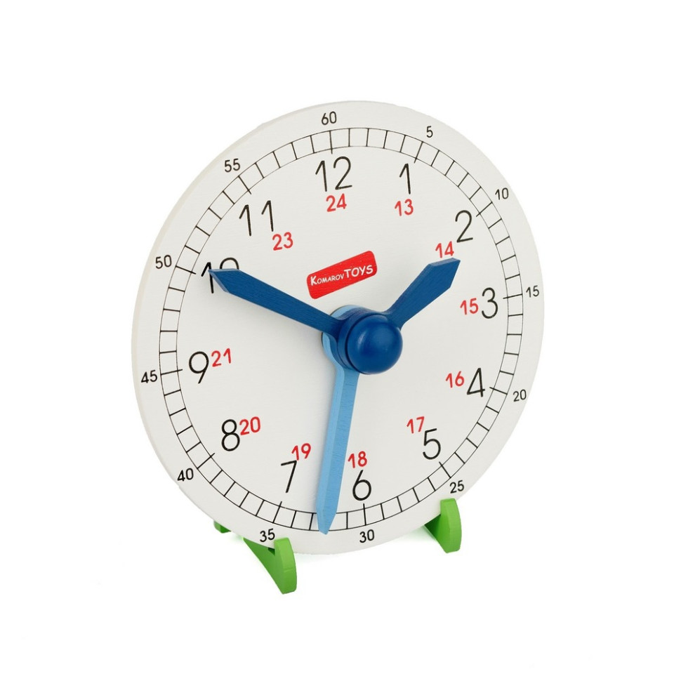 Годинник навчальний з підставкою Komarovtoys А 375 цифри нанесені методом шовкографії