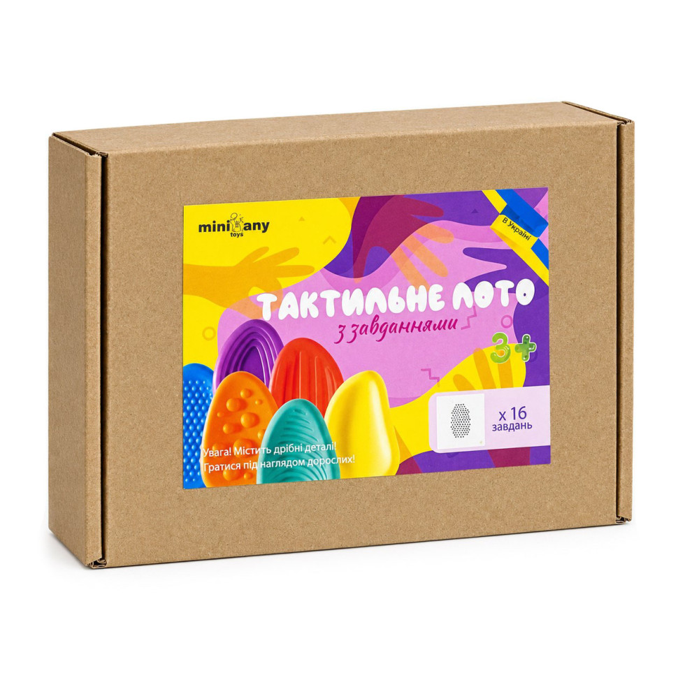 Тактильное лото с заданиями MiniMany toys MM38511, 16 заданий