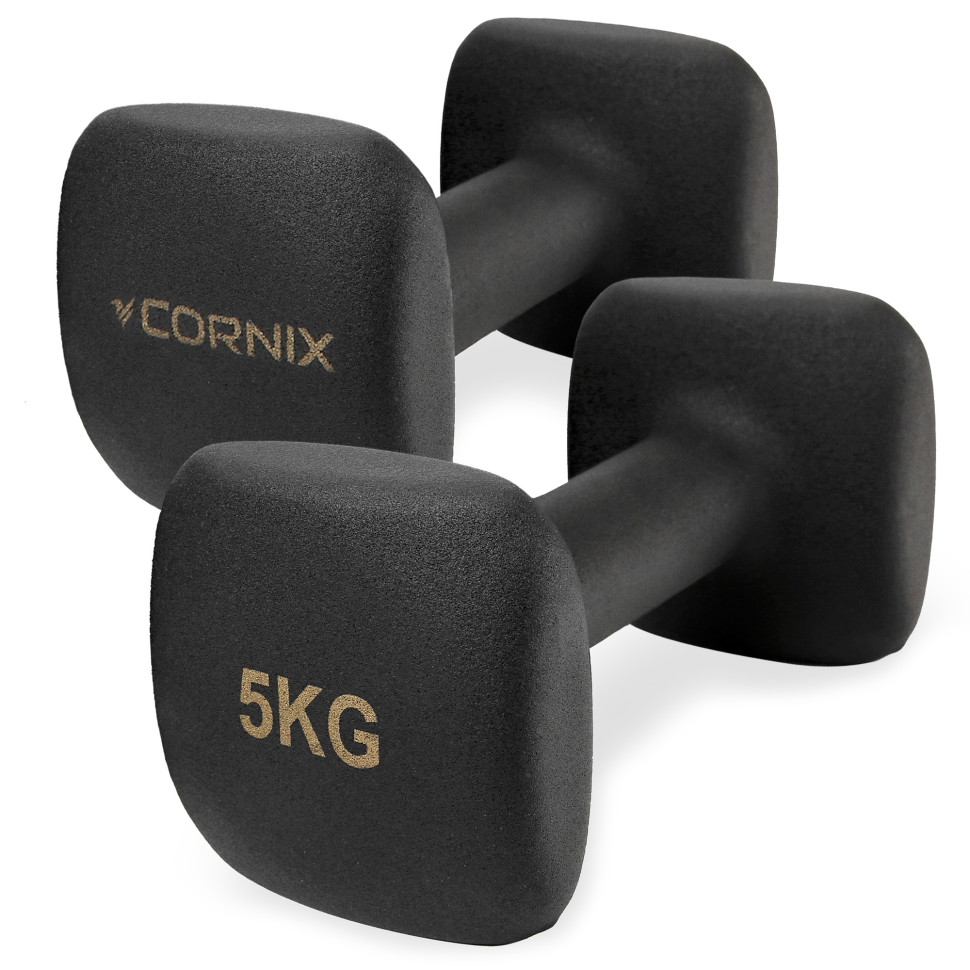 Гантели виниловые Square Cornix XR-0410 Black 2 x 5 кг 