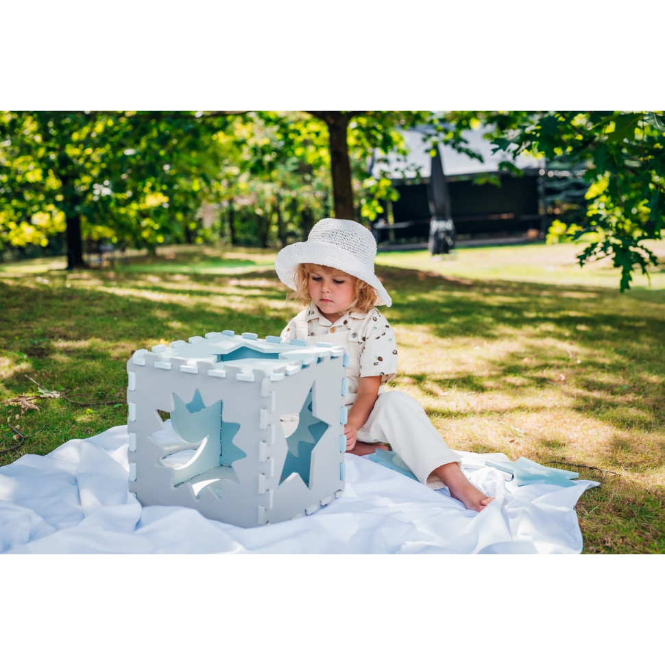 Коврик-пазл NEBE MoMi AKCE00031 blue, EVA, 9 элементов, 93х93 см