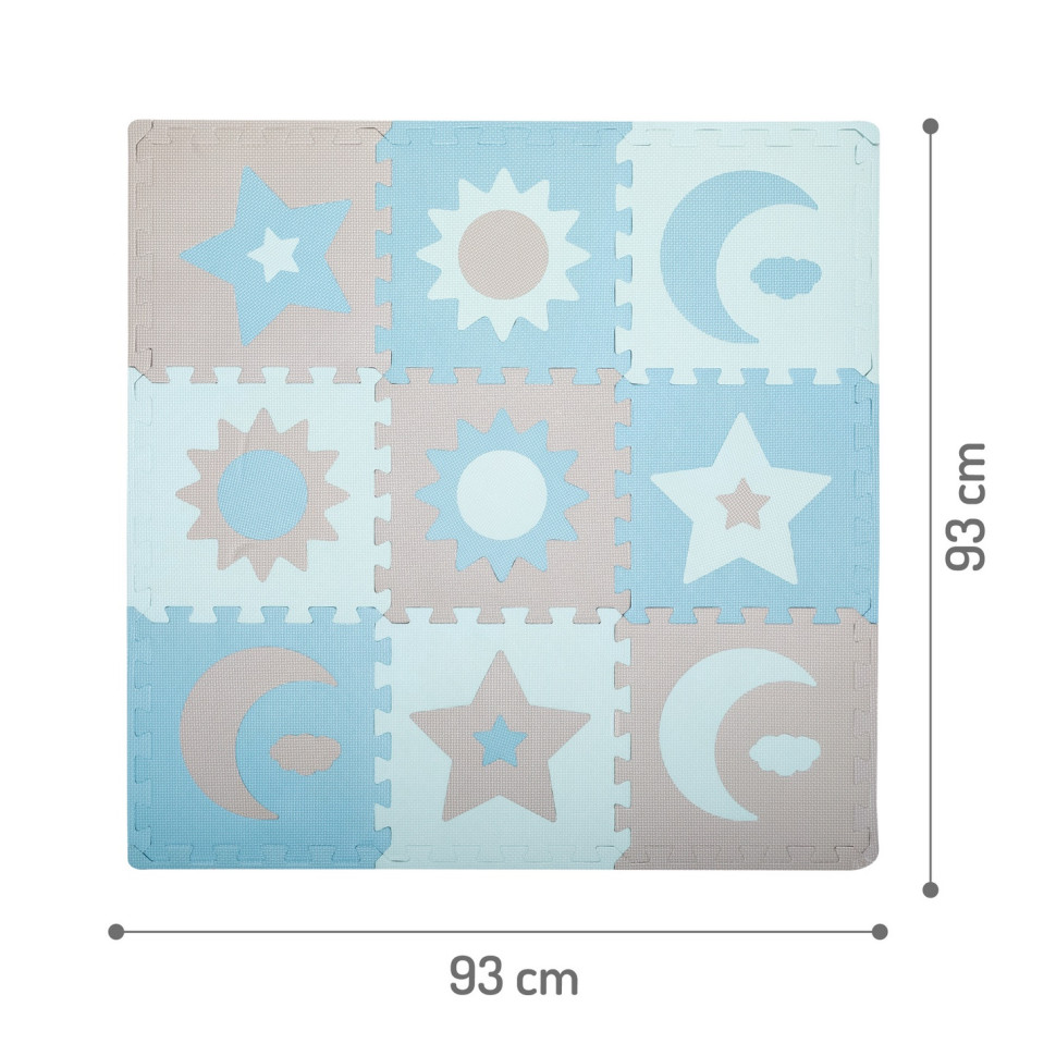 Коврик-пазл NEBE MoMi AKCE00031 blue, EVA, 9 элементов, 93х93 см