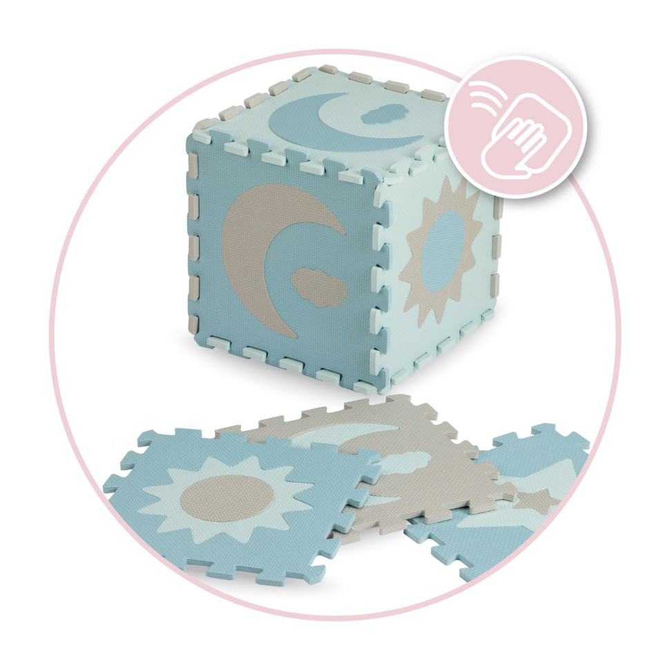 Коврик-пазл NEBE MoMi AKCE00031 blue, EVA, 9 элементов, 93х93 см