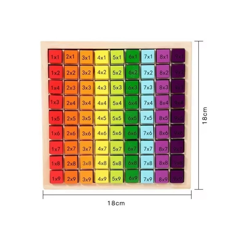 Дерев'яна таблиця множення Монтессорі HBC 13114-HBC 18х18х1,5 см